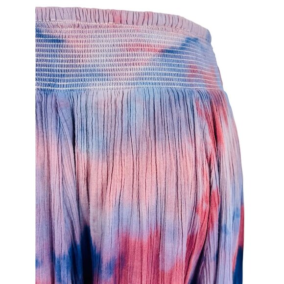 RARE Vintage Free People Hippie Tie Dye Gauzy Flowy Maxi Skirt Coastal Boho Y2K - Picture 12 of 16